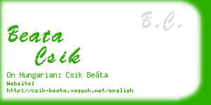 beata csik business card